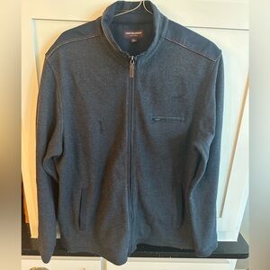 Johnston & Murphy Navy Blue Zip‎ Up Jacket Size XL Nice Condition